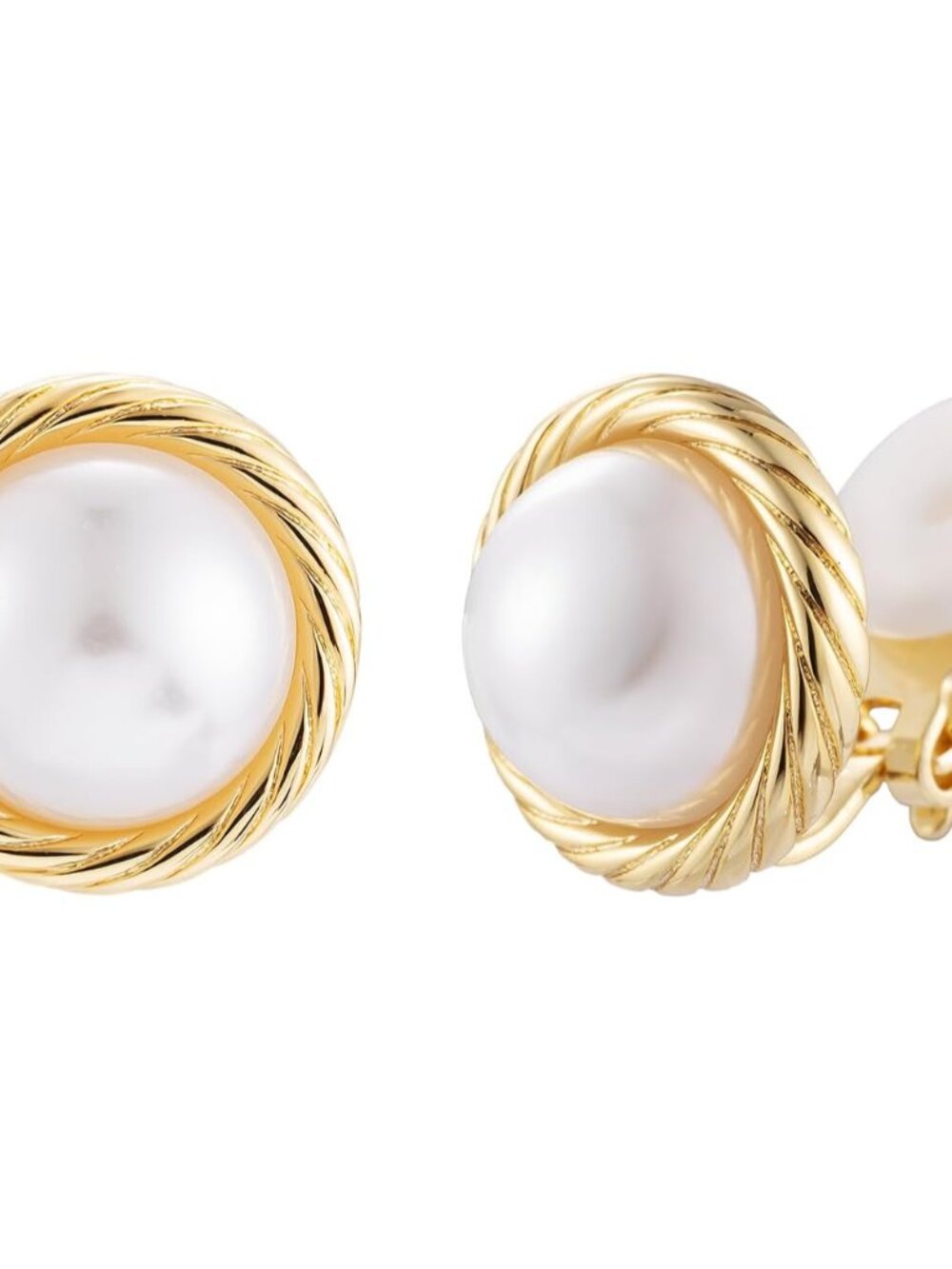 Clip on Earrings Simulated Pearl 13MM Not Pierced Vintage Style Simulated Pearl